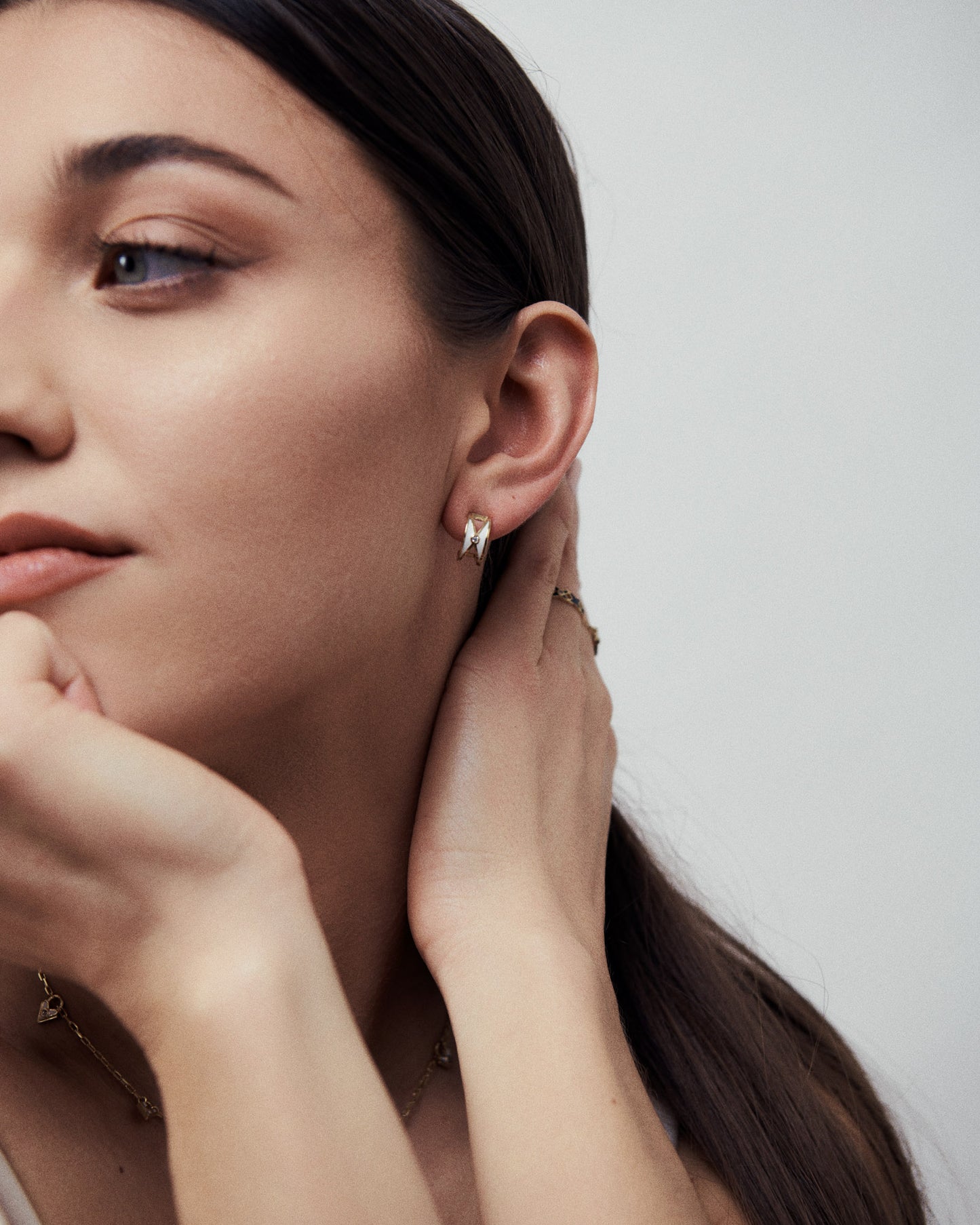 Celia Enamel Huggie Earring