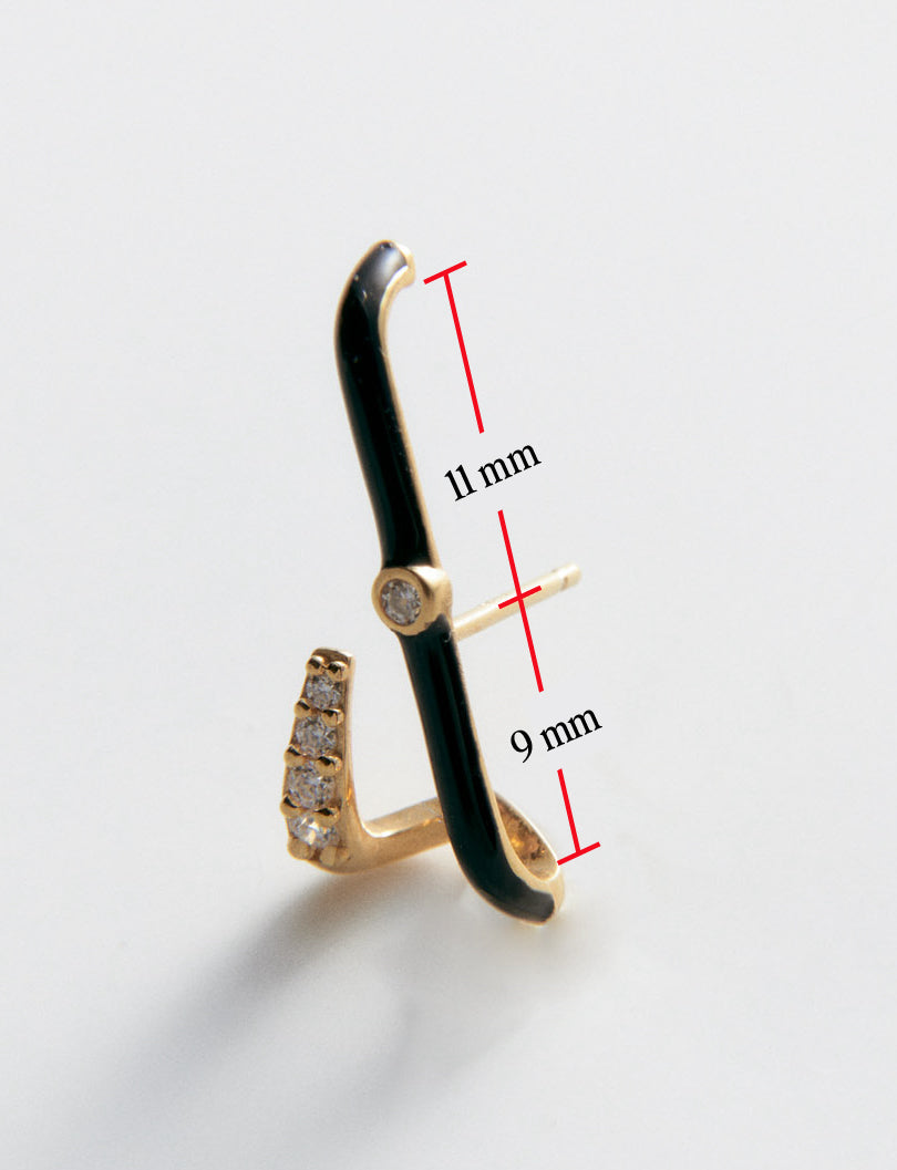 Stella Black Earlobe Cuff Earring