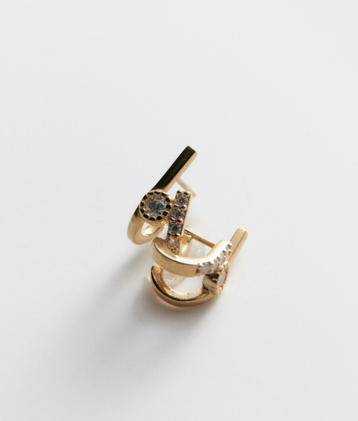 Navi Gold Pave Earlobe Huggie Earring