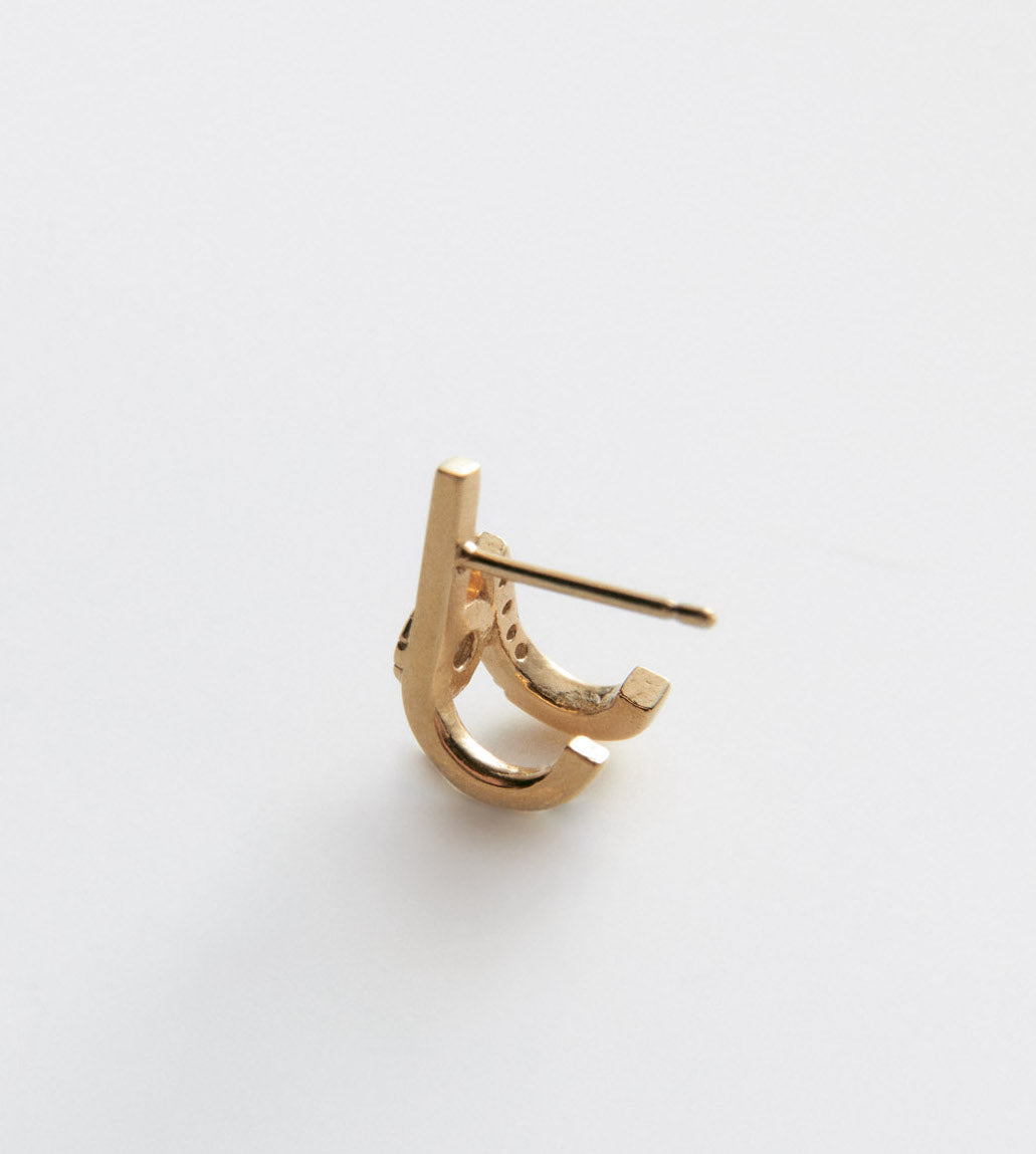 Navi Gold Pave Earlobe Huggie Earring