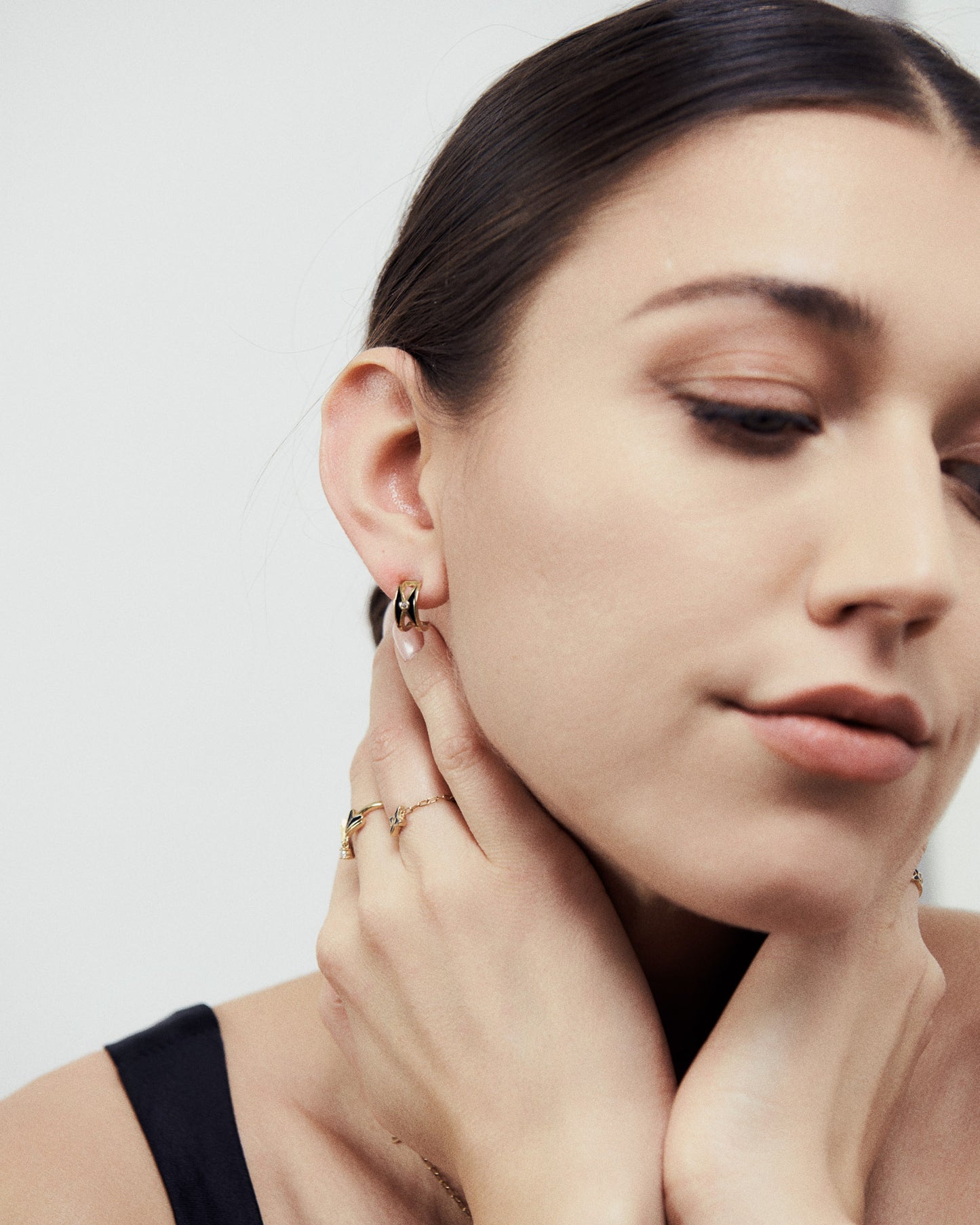 Celia Enamel Huggie Earring